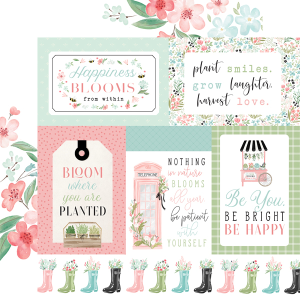 Carta Bella - Flower Garden: Multi Journaling Cards Paper 12x12"