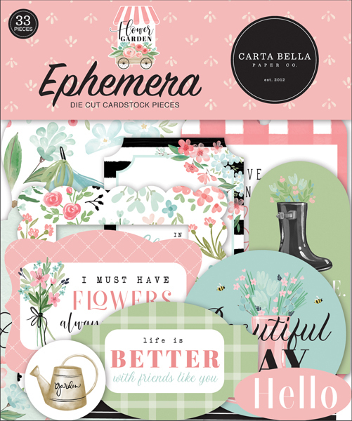 Carta Bella - Flower Garden: Ephemera Die Cut Cardstock Pieces (33 St.)