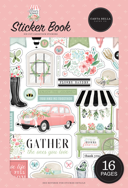 Carta Bella - Flower Garden: Sticker Book (16 Blatt)