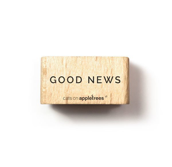 Cats On Appletrees - Holzstempel: Good News