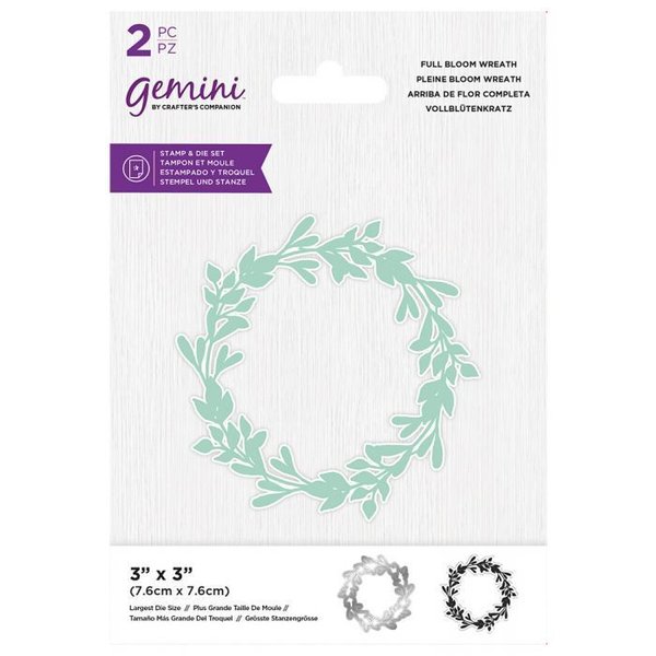 Crafter´s Companion - Gemini: Stamp & Die Set - Full Bloom Wreath