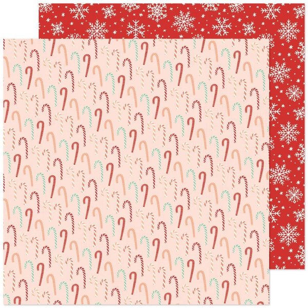 Crate Paper - Busy Sidewalks: Candy Cane Christmas Paper 12"x12"