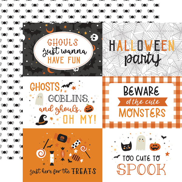 Echo Park - Halloween Party: 6x4 Journaling Cards Paper 12"x12"
