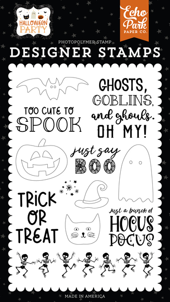 Echo Park - Halloween Party: Just Say Boo Stamp Set