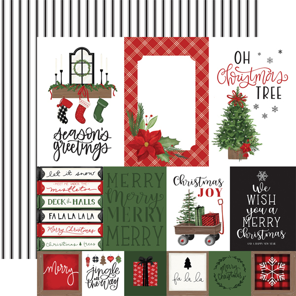 Carta Bella - Home For Christmas: Multi Journaling Cards Paper 12x12"