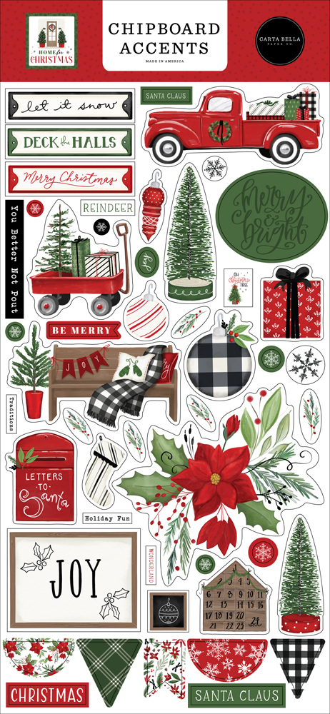 Carta Bella - Home For Christmas: Chipboard Accents 6"x13"