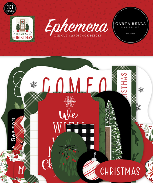Carta Bella - Home For Christmas: Ephemera Die Cut Cardstock Pieces (33 St.)