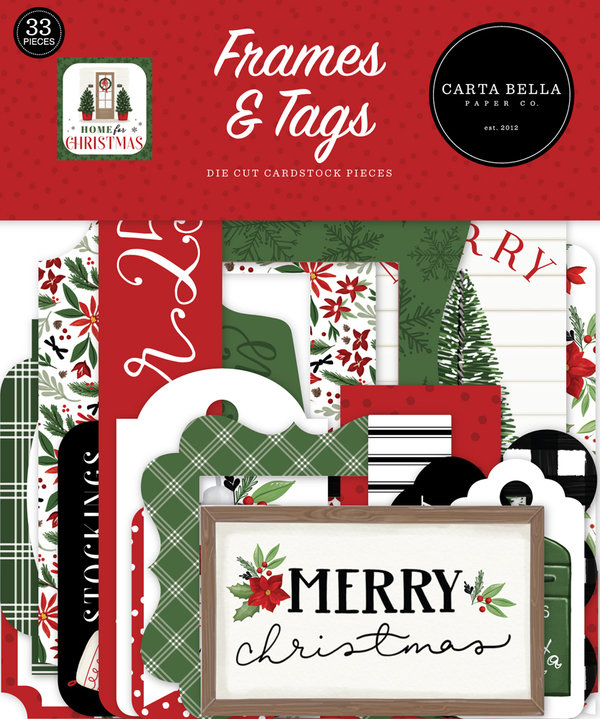 Carta Bella - Home For Christmas: Frames & Tags Die Cut Cardstock Pieces (33 St.)