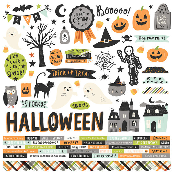 Simple Stories - Spooky Nights: Combo Cardstock Stickers 12"x12"