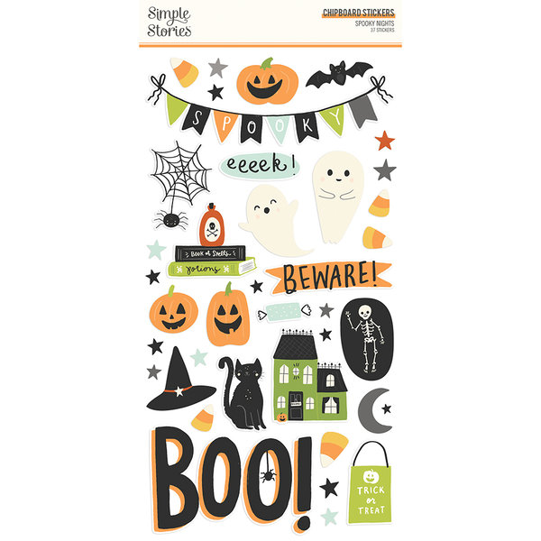 Simple Stories - Spooky Nights: Chipboard Stickers 6x12"