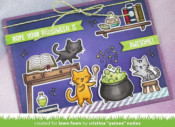 Lawn Fawn - Clear Stamps: Purrfectly Wicked