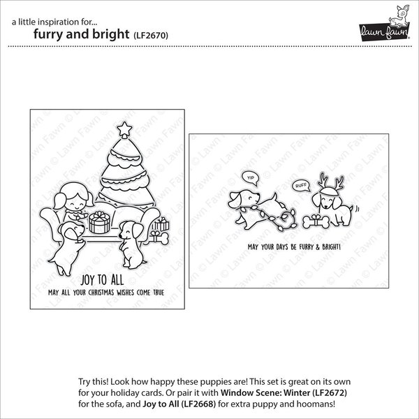 Lawn Fawn - Clear Stamps: Furry and Bright