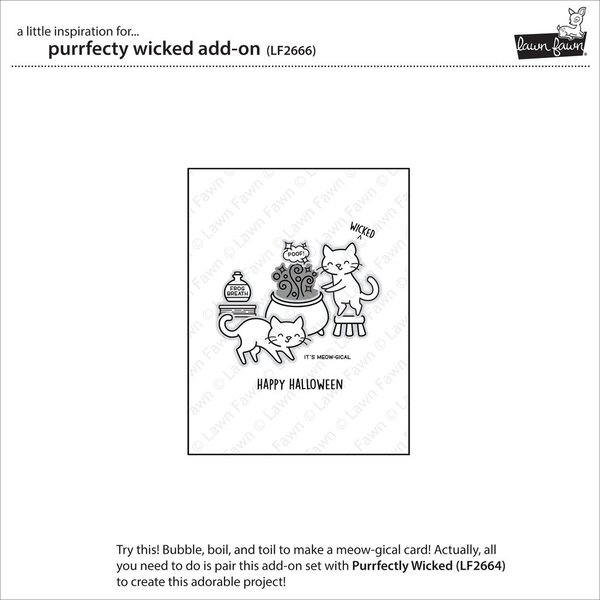 Lawn Fawn - Clear Stamps: Purrfectly Wicked Add-on