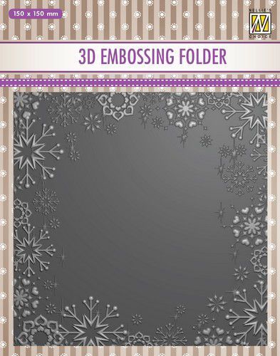 Nellie Snellen - 3D Embossing Folder: Snowflake Frame / Schneeflockenrahmen