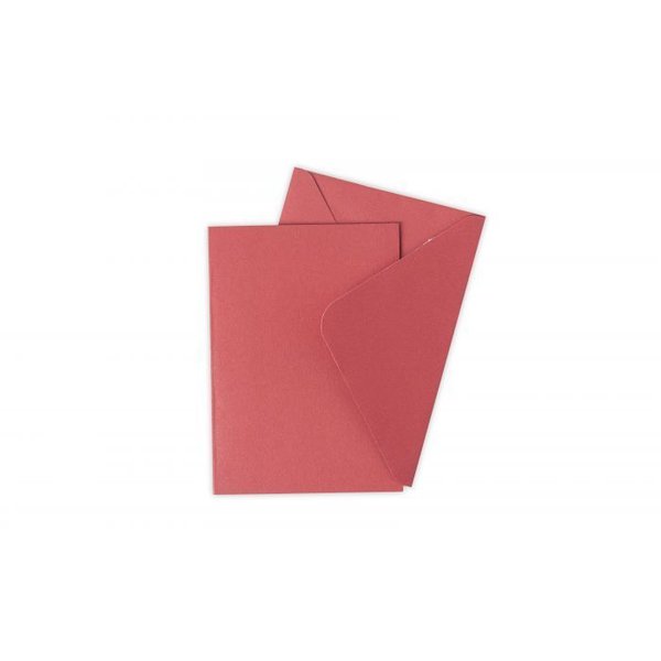 Sizzix - Cards & Envelopes: 10 Klappkarten mit Umschlägen in  A6, Farbe Holly Berry (rot)