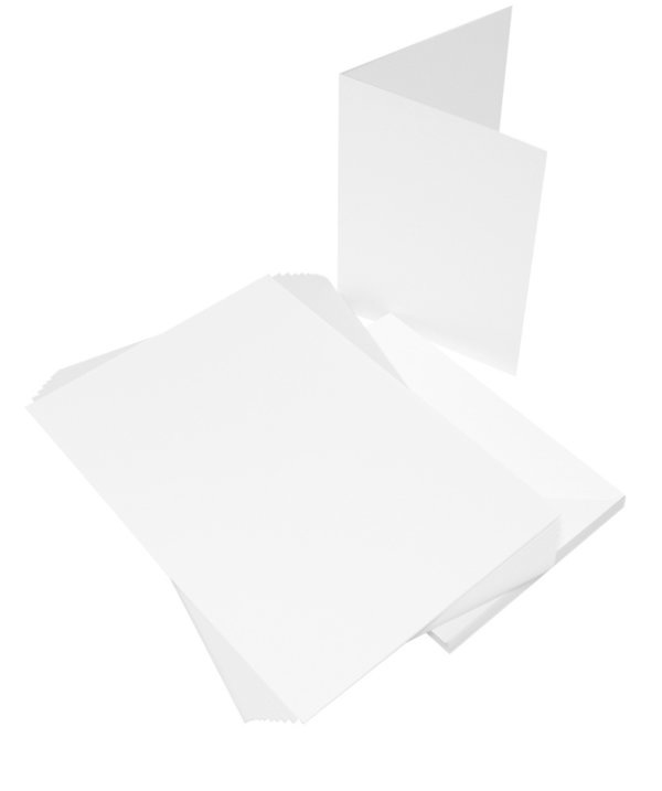 Craft UK - Cards & Envelopes: 50 Klappkarten mit Umschlägen, rechteckig 5"x7", weiß