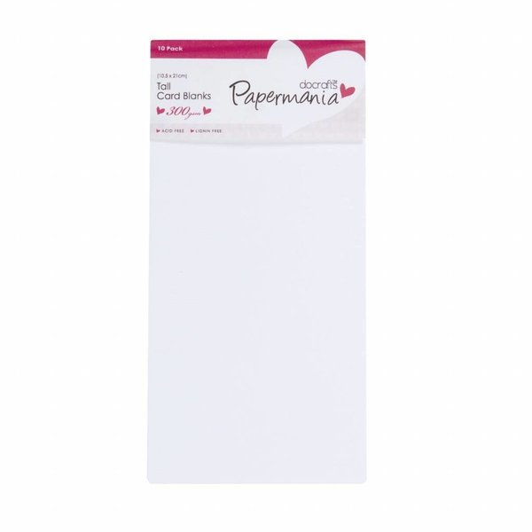 Docrafts Papermania - Cards & Envelopes: 10 Klappkarten mit Umschlägen, 10,5 x 21cm, weiß