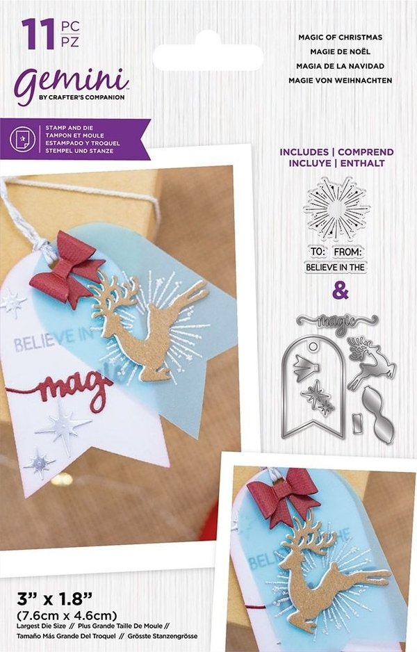 Crafter´s Companion - Gemini: Stamp & Die Set - Magic of Christmas Tag