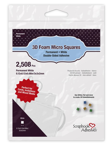 Scrapbook Adhesives: 3D Foam Squares Micro, weiß