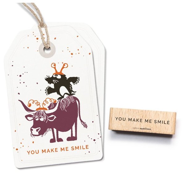 Cats On Appletrees - Holzstempel: Typostempel You Make Me Smile