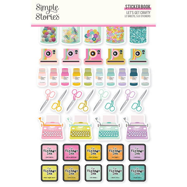 Simple Stories - Let´s Get Crafty: Sticker Book (12 Blatt)