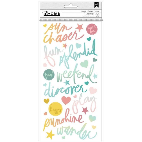 Heidi Swapp - Sun Chaser: Colorful Phrase Thickers - Puffy Stickers (69 St.)