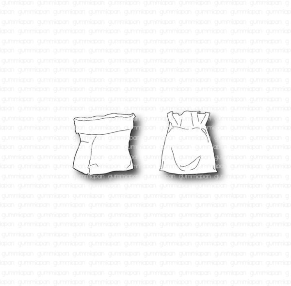 Gummiapan - Dies: 2 kleine Papiersäcke / Papiertüten