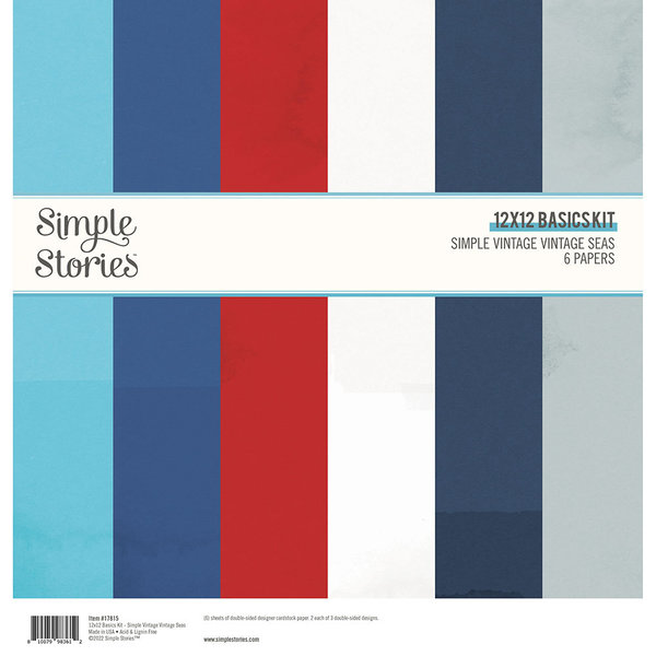 Simple Stories - Vintage Seas: Basics Kit 12x12"