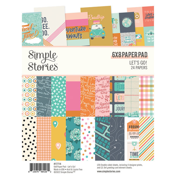 Simple Stories - Let´s Go: Paper Pad 6x8" (24 Blatt)
