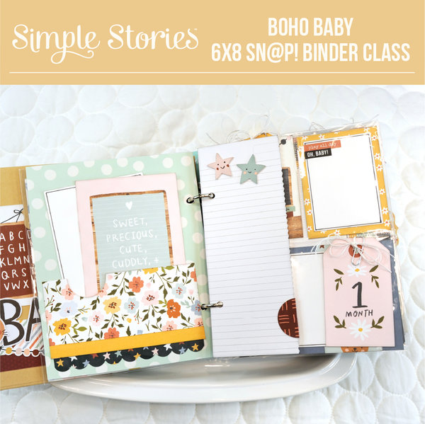 Scrapabilly Workshop to Go: Simple Stories Album - Boho Baby