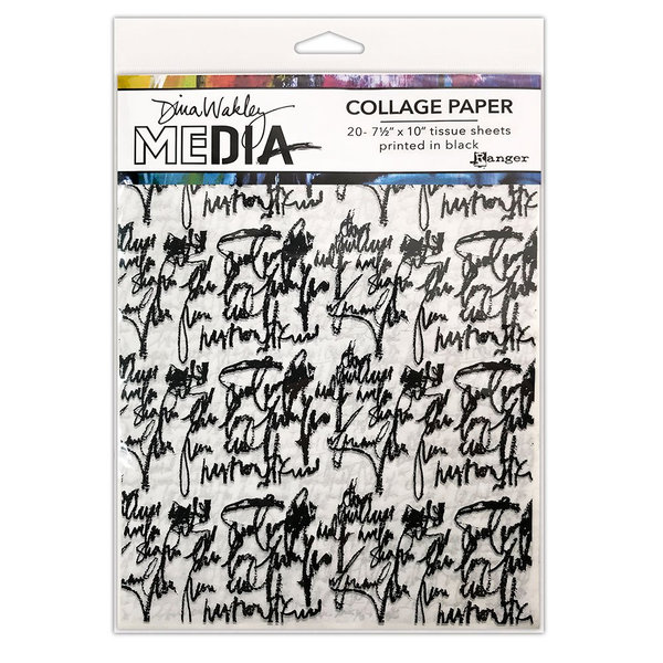 Ranger - Dina Wakley Media: Collage Paper - Just Words (20 Blatt)