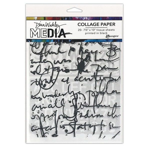 Ranger - Dina Wakley Media: Collage Paper - Text Collage (20 Blatt)