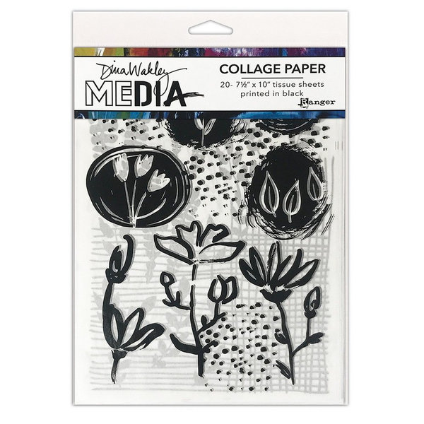 Ranger - Dina Wakley Media: Collage Paper - Things That Grow (20 Blatt)