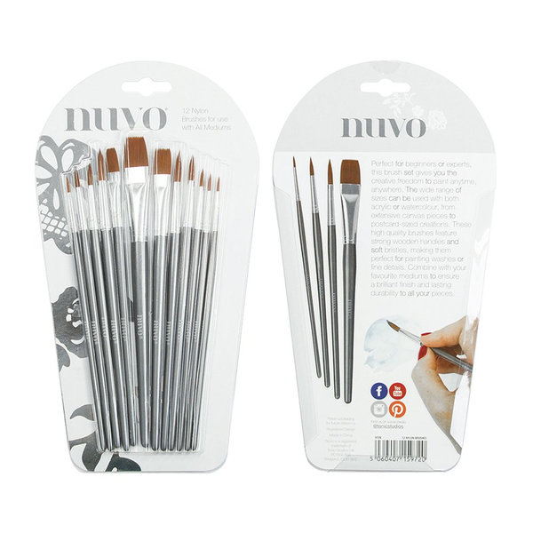 Nuvo - Tools: Nylon Brush Set (12er Pinsel Set)