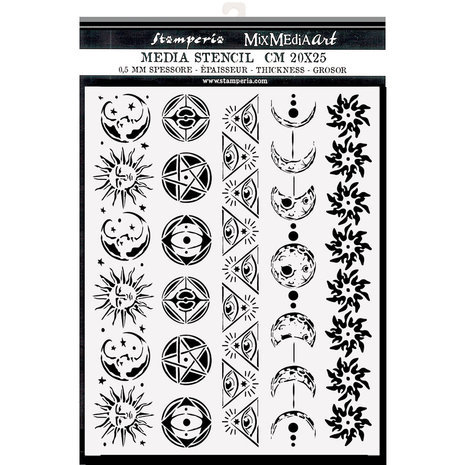 Stamperia - Media Stencil: Alchemy Symbols and Borders