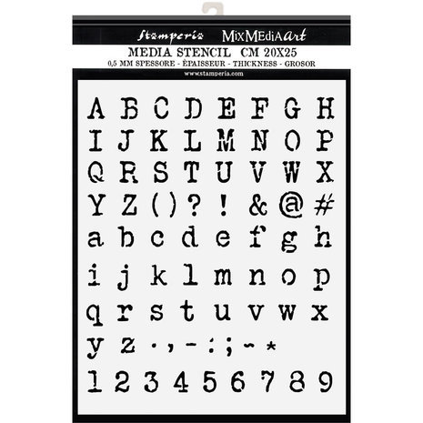 Stamperia - Media Stencil: Alphabet & Numbers