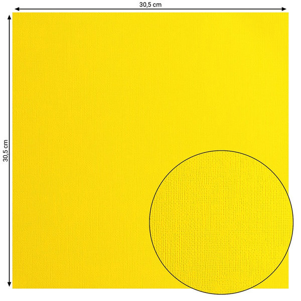 Florence Cardstock - Leinenstruktur: Lemon Yellow 12"x12"
