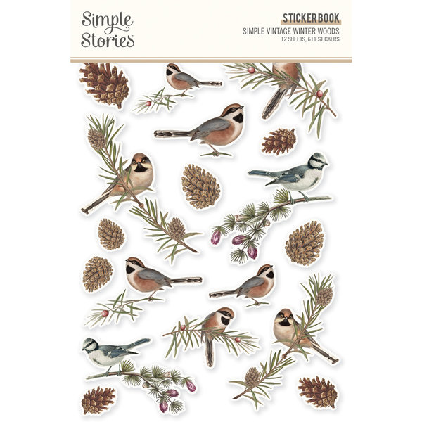 Simple Stories - Winter Woods: Sticker Book (12 Blatt)