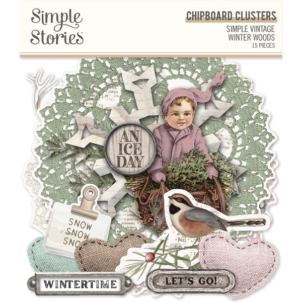 Simple Stories - Winter Woods: Chipboard Clusters (15 tlg.)
