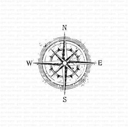 Gummiapan - Stempel: Kompass (unmontiert)
