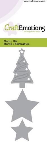 Craft Emotions - Stanze: Weihnachtsbaum umd Sterne (3 tlg.)