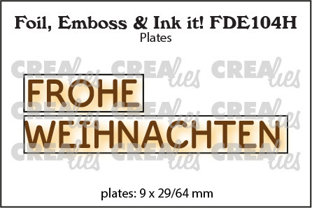 CREAlies Hot Foil Plate: Text - Frohe Weihnachten (2 tlg.)