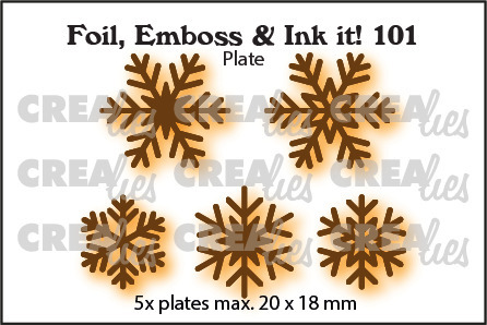 CREAlies Hot Foil Plate: Schneeflocken (5 tlg.)