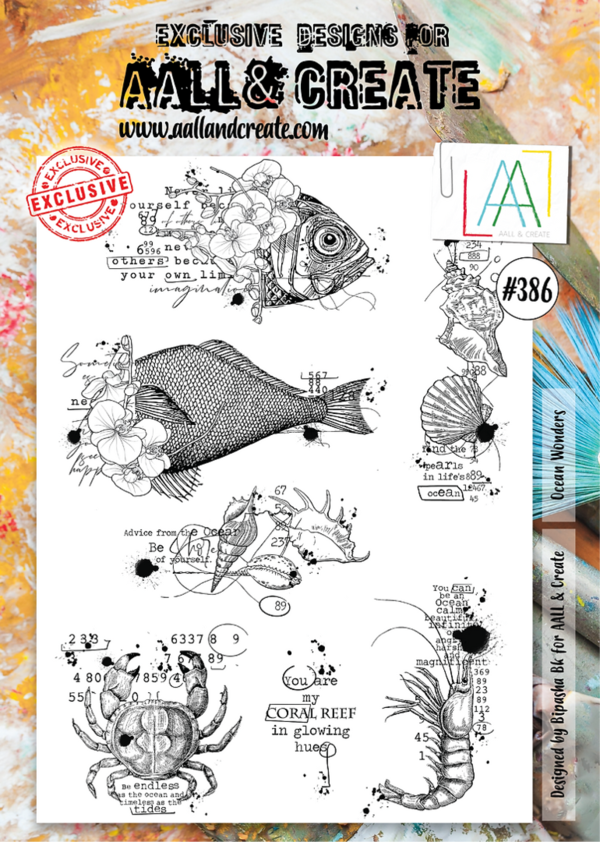 AALL & Create - Clear Stamps: #386 - Ocean Wonders A4 (7 tlg.)