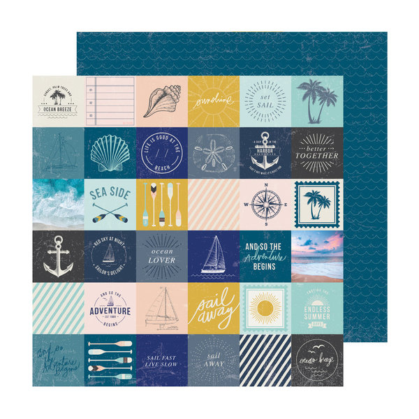 Heidi Swapp - Set Sail: Logo Cut Apart Paper 12"x12"