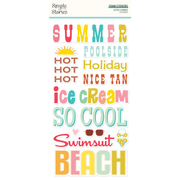 Simple Stories - Retro Summer: Foam Stickers (30 St.)