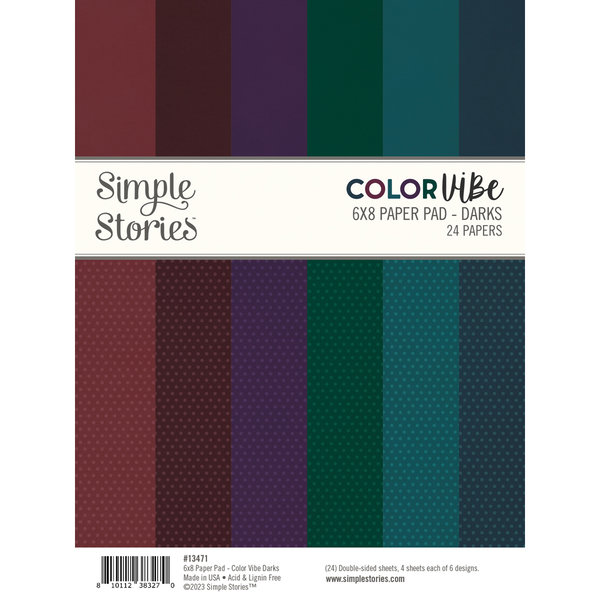 Simple Stories - Color Vibe: Paper Pad 6x8" (24 Blatt) - Darks