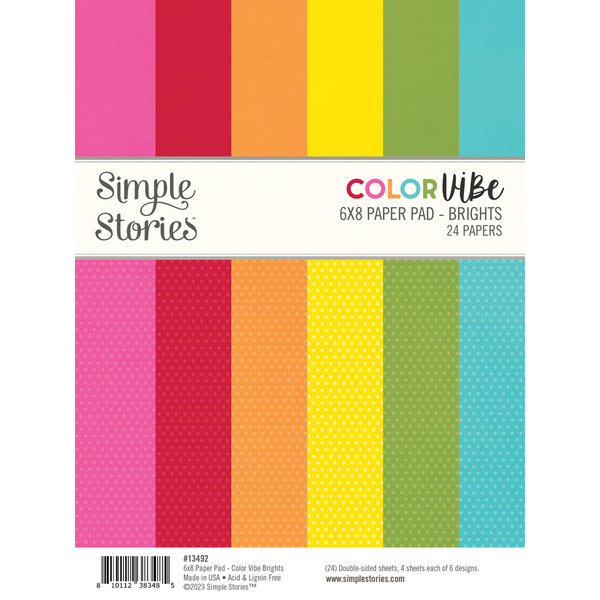 Simple Stories - Color Vibe: Paper Pad 6x8" (24 Blatt) - Brights