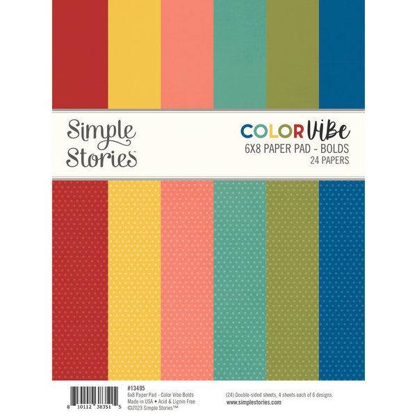 Simple Stories - Color Vibe: Paper Pad 6x8" (24 Blatt) - Bolds