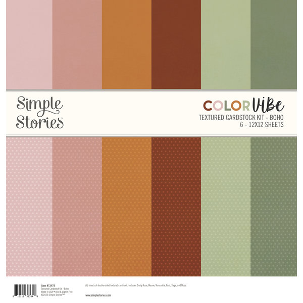 Simple Stories - Color Vibe: Textured Cardstock Kit - Boho